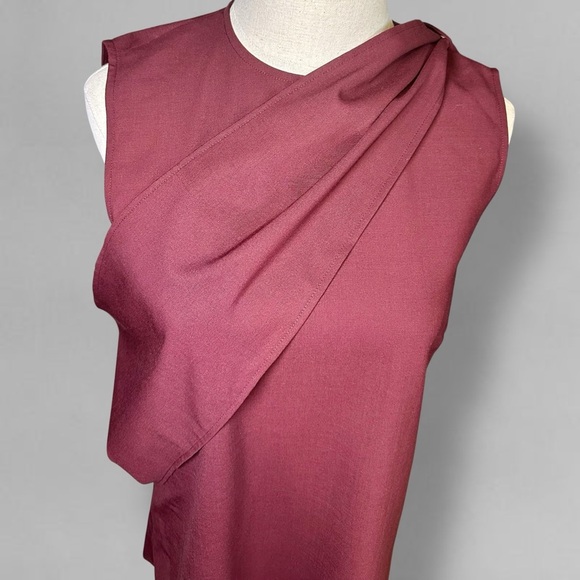 NWT Judith & Charles ‘Signac’ Scarf Blouse in Burgundy Red “Bordeaux” Size 0 - Picture 3 of 15